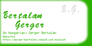 bertalan gerger business card